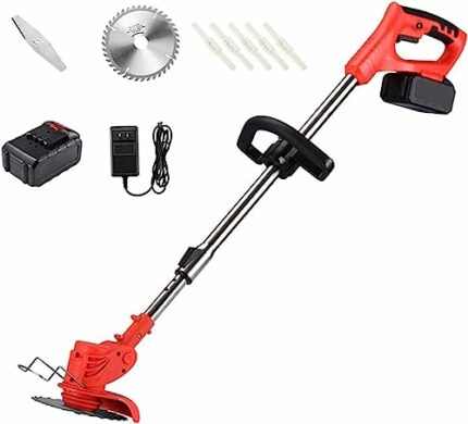 String Trimmer Electric Lawn Mower Small Household Lawn Mower The Best Assistant for Gardens and Farms with Plastic Blade (Size : Battery*2)