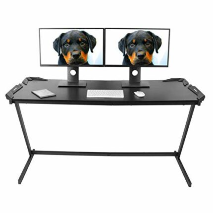Wakects Gaming Table Desk, Gaming Table for Computer, Ergonomic Gaming Table with RGB LED, for Home Office 150 x 60 x 77 cm