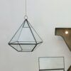 Zinc & Glass Pyramid Shaped Terrarium Candle Holder Lantern Glasshouse Planter