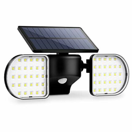 OUSFOT Solar Lights Outdoor 56 LED Solar Flood Lights Motion Sensor Twin Panel Security Light 360°Adjustable Wall Spotlight IP65 Waterproof for G