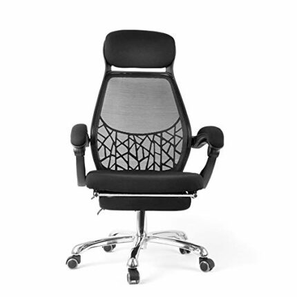 YLiansong-home Adjustable Rotating Office Chair High Back Mesh Office Chair - Adjustable Tilt Angle, Flip-up Arms, Lumbar Support and Headrest Co