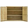 LUKEO Garden Shed Outdoor House with 3 Shelves for Tools and Lawn Mower Storage Space Impregnated Pinewood,135x60x123cm