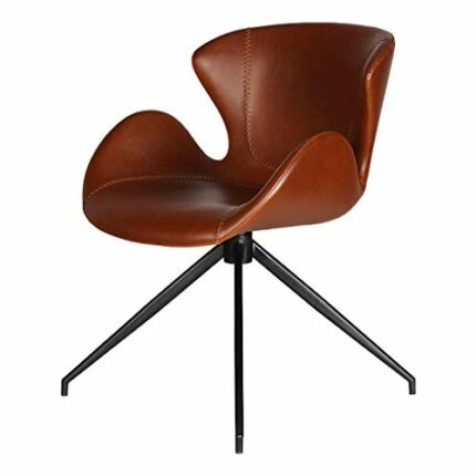 TWDYC Leather Swivel Chair，Leather Computer Chair for Home Office or Conference，Dark Brown，Size 57 * 48 * 82.5cm