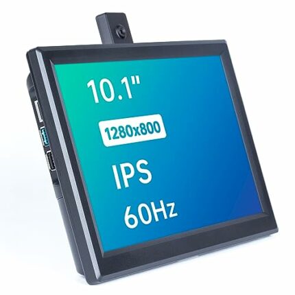 SUNFOUNDER Raspberry Pi Screen, 10.1 Inch 1280×800 LCD IPS Display Portable Monitor with Cooling Fan, All-in-One Design for Raspberry Pi 4B, Wind