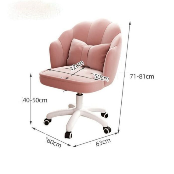 SDFGH Bedroom Dormitory Chair Home Office 360° Swivel Lift Chair Handrail Back Writing Desk Chair Dressing Stool Makeup