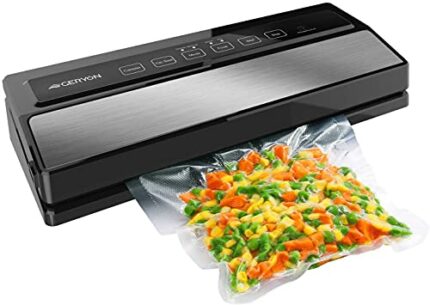 GERYON Vacuum Sealer Machine, Automatic Food Sealer for Food Preservation,Starter Kit Vacuum Sealer Bags and Rolls |Dry & Moist Food Modes| Compa