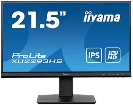 iiyama XU2293HS-B5 22 Inch IPS LCD with Slim Bezel, 4 ms, Freesync, Full HD 1920 x 1080, 1 x HDMI, 1 x DisplayPort, TCO Certified, 2 x 2 W Speake