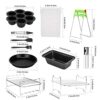 14Pcs Dual Air Fryer Accessories for Ninja Foodi AF300UK, AF400UK & 7.6L-9.5L Air Fryers & Tower T17088, Including Pizza Pan, Racks, Egg Mold, et