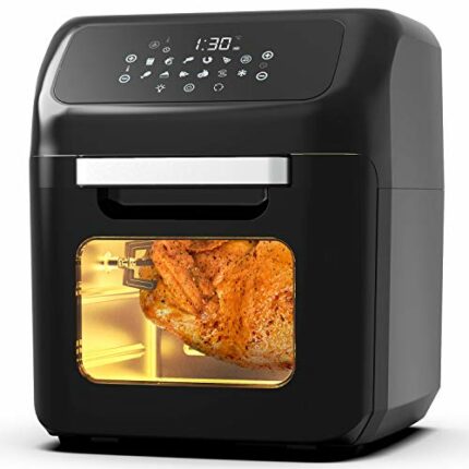 Pro Breeze 5-in-1 12L Air Fryer Oven 1800W with Rotisserie, Dehydrator, Digital Display, Timer, 12 Pre-Set Modes and Fully Adjustable Temperature