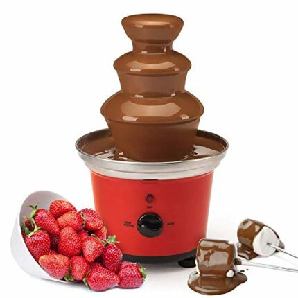 Global Gourmet Belgian Chocolate Fountain Fondue Large Set | 500ml Capacity Electric 3-Tier Machine with Hot Melting Pot Base | 2 Adjustable Sett