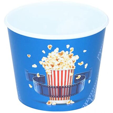 ABRUS Popcorn Basket 4.3L | Popcorn Reusable Containers | Perfect for Movie Night | Classical Baskets | Popcorn Tub | Circular Shape Popcorn Bask