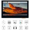 4.3 Inch QLED Display DSI Screen for Raspberry Pi 4B 3B+ 3A+ 3B 2B B+ A+ CM3 3+ 4 800 × 480 Touchscreen Supports Ubuntu Kali WIN10 IoT Retropy