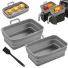 2PCS Silicone Air Fryer Liners for Ninjas Dual Air Fryer, Double Silicone Pot for Ninja Dual Air Fryer Reusable Silicone Air Fryer Liner Air Frye