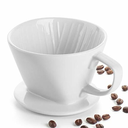 DOWAN Pour Over Coffee Dripper, Non Electric Pour Over Coffee Maker, Porcelain Slow Brewing Accessories for Home, Café, Restaurants, Easy Manual
