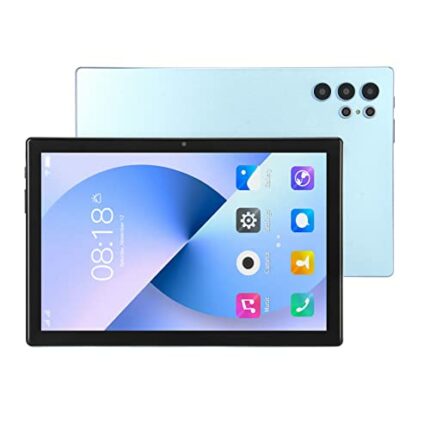 Airshi HD Tablet, Dual SIM Card 100-240V UK Plug 8 24MP Dual Camera 128GB ROM Glonass 5G Tablet for Work (Blue)