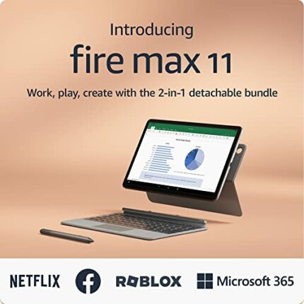 Introducing Amazon Fire Max 11 tablet, productivity bundle with Keyboard Case, Stylus Pen, octa-core processor, 4 GB RAM to do more throughout yo