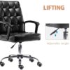 ZXFYHD Desk Chair,Office Chair Modern Mid Back Support Office Chair Faux PU Leather High Adjustable Swivel Seat For Computer Desk Workstation Fur
