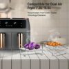14Pcs Dual Air Fryer Accessories for Ninja Foodi AF300UK, AF400UK & 7.6L-9.5L Air Fryers & Tower T17088, Including Pizza Pan, Racks, Egg Mold, et
