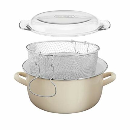 Premier Housewares 102112 Deep Fat Fryer Enamel Chip Basket Small Fryer 16x33x27,5L