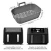 2PCS Silicone Liner for Ninjas Dual Air Fryer Reusable Silicone Air Fryer Liners Heat Resistant Double Air Fryer Silicone Basket Air Fryer Access
