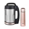 Tower T12055RG Soup & Smoothie Maker with Intelligent Control System and Stainless Steel Jug and Blade, Includes 500ml Flask, 1000W, 1.6 Litre, R