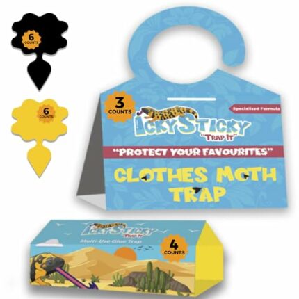 Icky Sticky - 19 Sticky Traps Killer for Moth, Multi-Insects, Fruit Fly, Fungus Gnat, and Pest - Tough Glue - For every Home, Garden, Kitchen, Of