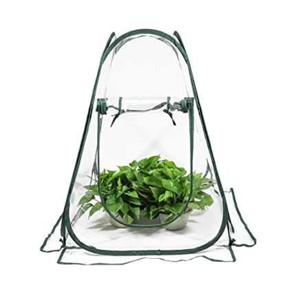 WAIZHIUA Mini Greenhouse Portable PVC Pop Up Grow Tent Greenhouse Gardening Plant Cover Indoor Outdoor Grow House with 4pcs Stakes for Garden Bac