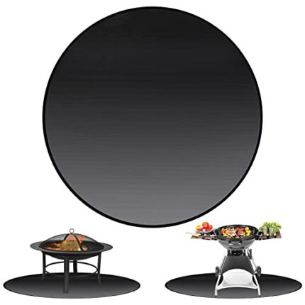39" Fire Pit Mat for Decking , 3-Layer Thickened Under Grill Mat, Fireproof Mat for Under Fire Pit, Round Heatproof Mat, Camping Deck Patios Prot