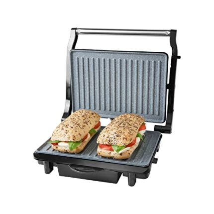 Quest 35609 Deluxe Health Grill With Panini Press & Sandwich Toaster/Non-Stick Marble Coating/Cool Touch Handle/Automatic Temperature Control/Flo