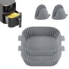 2PCS Silicone Air Fryer Liner,SHUOMAO 8inch Reusable Air Fryer Liner Pot Baking Accessories for Ninja,Tower,Tefal Air Fryer,Oven,Microwave and Mo