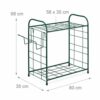 Relaxdays Garden Tool Rack, Outdoor Storage for Gardening Utensils, Yard Organiser, Garage Shelf, HWD: 68x80x35cm, Dark Green 10029564