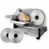 Venga! Electric Food Slicer, Precise Thickness Adjustment from 0 to 15 mm, Removable Carriage and Pusher, 150 W, Stainless Steel, VG AS 3003 BS