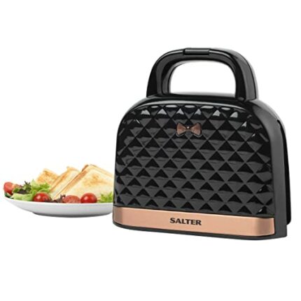 Salter EK3677 Handbag Toastie Maker, Unique Non-Stick Sandwich Toaster, Bag Shaped Snack Machine, Compact Diamond Embossed Novelty Design, For Ch