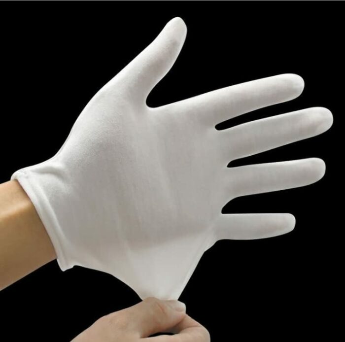 24 Pcs White Gloves, ANDSTON 12 Pairs Soft Cotton Gloves, Coin Jewelry Silver Inspection Gloves, Stretchable Lining Glove, Medium Size