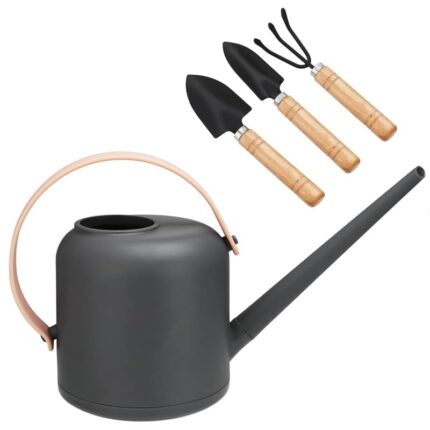 Opopark Indoor Watering Can Long Spout Watering Can with Gardening Tools Set, Mini Plant Watering Can Indoor Outdoor 1.8L Water Sprinkler Waterin