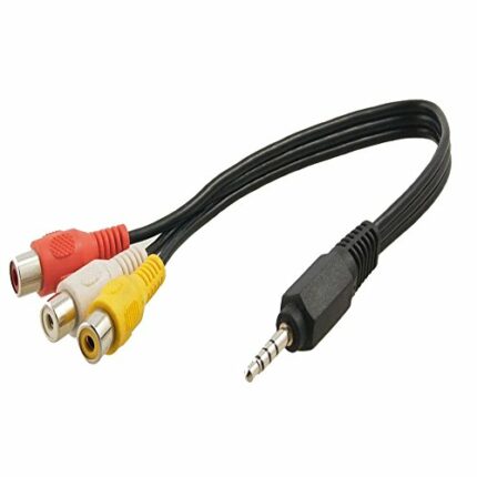 Caxico 3.5mm to Triple RCA Audio/Video AV Female Composite Stereo Cable Splitter Adapter