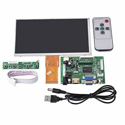 ciciglow 7 Inch Display Screen,HDMI 1024×600 USB isplay Screen + HDMI+VGA+2AV Driver Board Replacement for Raspberry Pi