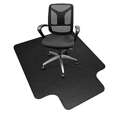 Chair Mat with Lip for Hard Floors Office Floor Mat PVC Black Office Computer Easy Glide for Chairs Non-Slip Durable 48"×36" High Resistance for
