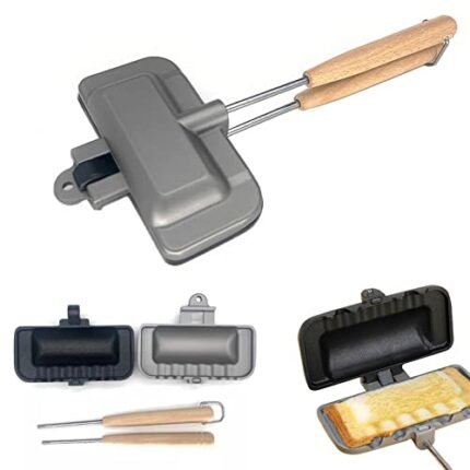 Removable Toasted Sandwich Maker Double-Sided Gas Sandwich Maker, Hand Toaster Sandwich Maker Non-Stick Grill Cheese Maker, Camping Toastie Maker