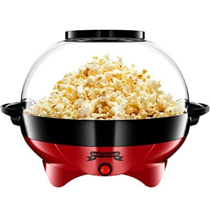 Gadgy Popcorn Machine Round | Popcorn Maker | 5 Litre Capacity | 800W | Air Popcorn Popper with Non-Stick Coating | Add Your Own Flavouring | Fas