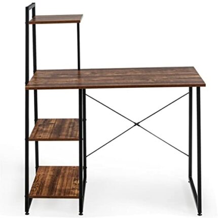 DINGZZ Computer Desk With Bookshelf Study Desk Workstation With Bookcase Office Furniture