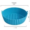 2pcs Air Fryer Silicone Liner 7.8 inch/20cm Medium Air Fryer Accessories Reusable Replaces Parchment Paper Fits 3-5L Compatible with Ninja, Cosor