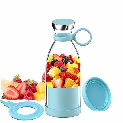 OTPEIR Personal Size Blender, Portable Blender, Battery Powered USB Blender (Blue)