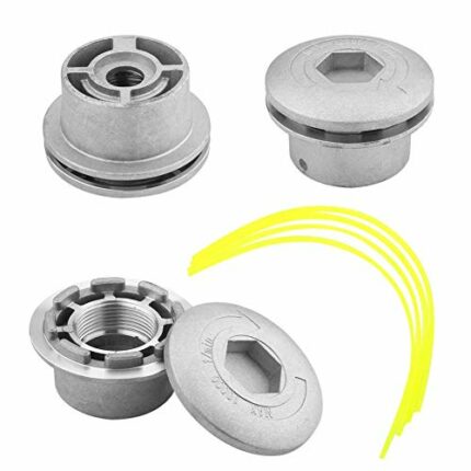 Universal Aluminium Grass Strimmer Head Trimmer Heads, String Set with Strimmer Line, Grass Brush Cutter Accessory Power Tools for Garden Lawn Pa