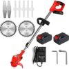 XH&XH UniversalGrassCut Brushcutter Cordless Brushcutter 21V Brushcutter Brushcutter Lawnmower Lawnmower with 3 types of blades, with battery and
