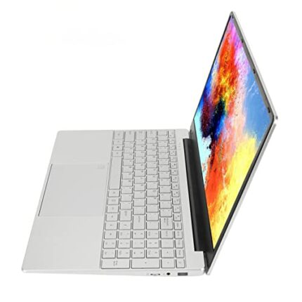 Aeun HD Laptop, UK Plug 15.6in Silver Quad Core 8GB RAM Laptop for Office (8+512G UK Plug)