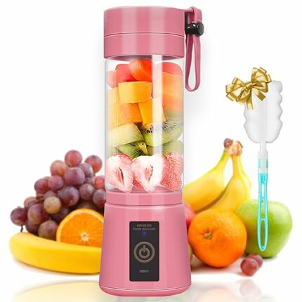 Portable Blender, Mini Blender for Smoothies and Shakes, 13oz Smoothie Blender, Juicer Blender Mixer with 6 Blades, Small Blender USB Rechargeabl