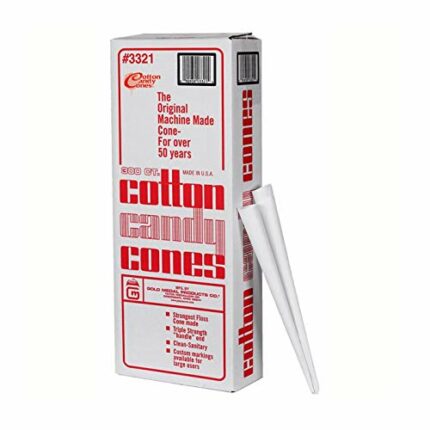 Cotton Candy Cones - 300 Pieces Plain Kraft Paper Candy Floss Sticks for Cotton Candy - Perfect for Parties and Events - Strong, Triple Wrapped,