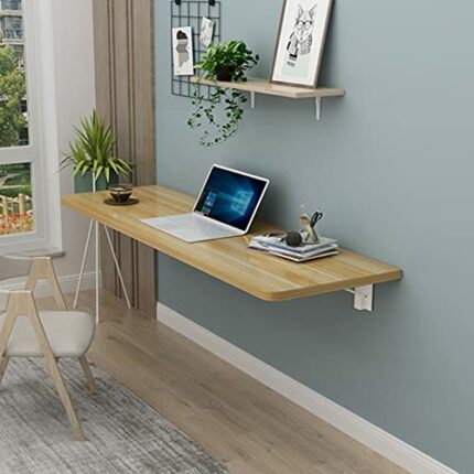 Wall Mounted Folding Desk,Space Saving Fold Down Table for Study,Drop Leaf Computer Desk Laundry Table for Folding Clothes,for Small Space Office
