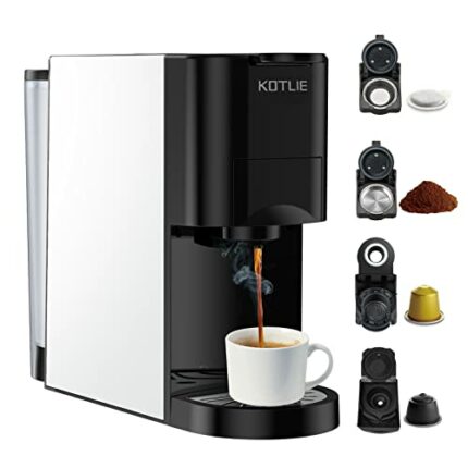 KOTLIE Espresso 4in1 Coffee Machine for Nespresso Original/Dolce Gusto/L’OR/Starbucks/Ground Capsule and ESE Coffee Pods,19 Bar Automatic Coffee